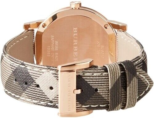 Burberry The City Rose Gold Dial Brown Leather Strap Watch for Women - BU9040
