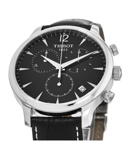 Tissot T Classic Tradition Black Dial Black Leather Strap Watch For Men - T063.617.16.057.00