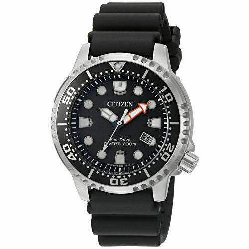Citizen Eco Drive Pro Master Diver Black Dial Black Stainless Steel Strap Watch For Men - BN0150-28E
