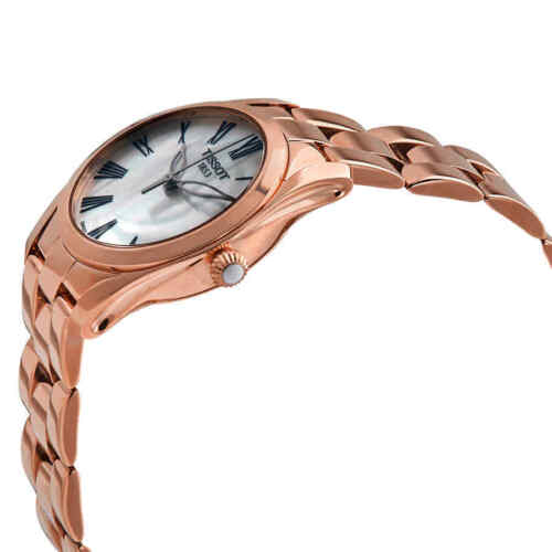 Tissot T Wave Mother of Pearl Dial Rose Gold Stainless Steel Watch For Women - T112.210.33.113.00