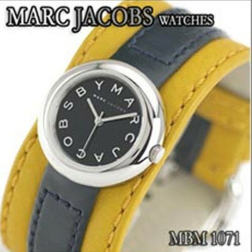 Marc Jacobs Black Dial Black Leather Strap Watch for Women - MBM1071