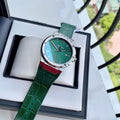 Salvatore Ferragamo F-80 Classic Green Dial Green Leather Strap Watch for Men - SFDT00119