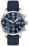 IWC Pilot's Automatic Chronograph 43mm Blue Dial Blue Calfskin Strap Watch for Men - IW377729