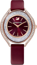 Swarovski Crystalline Aura Red Dial Red Leather Strap Watch for Women - 5558637