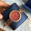Swarovski Daytime Quartz Coral Dial Rose Gold Steel Strap Watch for Women - 5182250