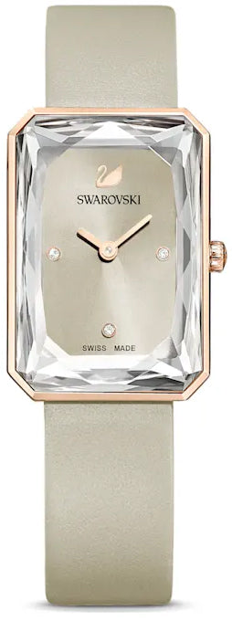 Swarovski Uptown Crystal Grey Dial Grey Leather Strap Watch for Women - 5547716