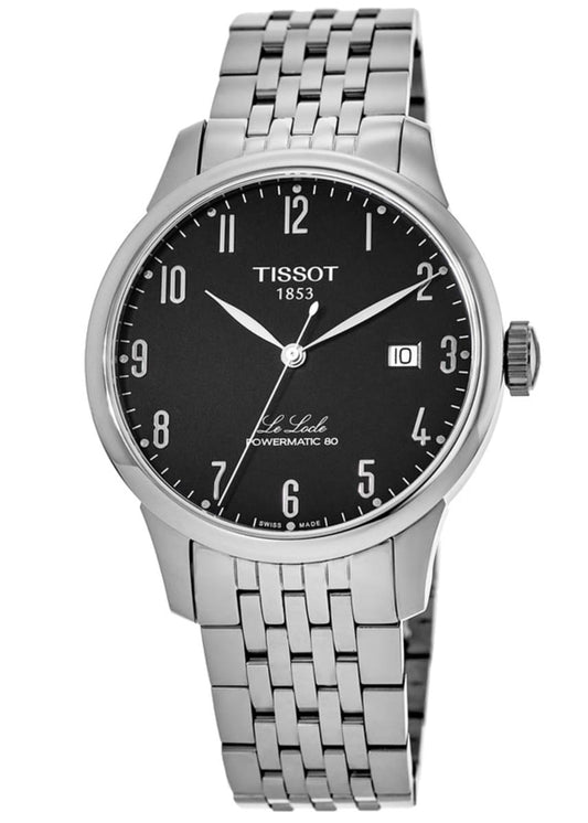Tissot Le Locle Powermatic 80 Black Arabic Dial 40mm Stainless Steel Watch For Men - T006.407.11.052.00