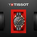 Tissot PRS 516 Chronograph Black Dial Black Leather Strap Watch For Men - T100.417.36.051.00