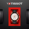 Tissot V8 Quartz Chronograph White Dial Black Rubber Strap Watch For Men - T106.417.36.031.00
