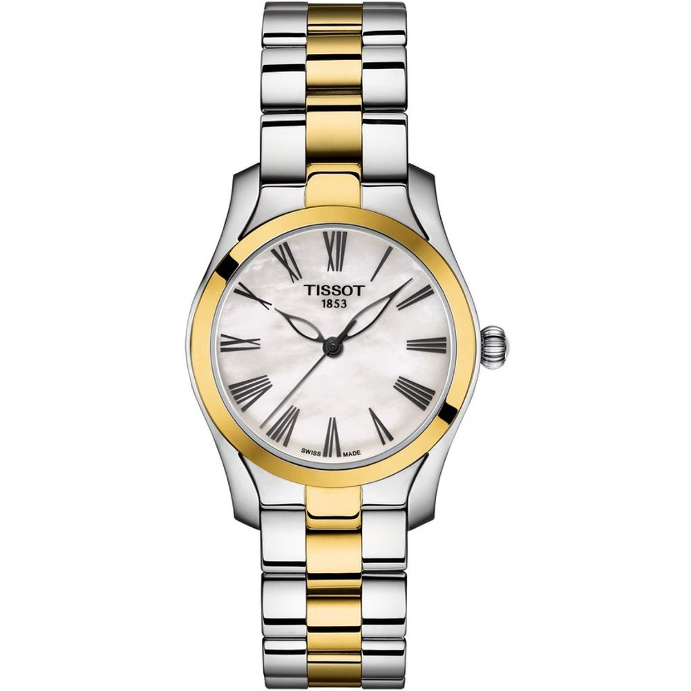 Tissot T Wave Lady White Dial Two Tone Stainless Steel Watch For Women - T112. 210. 22. 113. 00