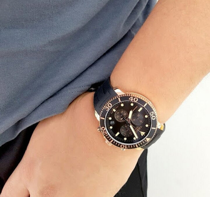 Tissot Seaster 1000 Quartz Black Rubber Chronograph Watch For Men - T120.417.37.051.00