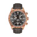 Tissot T Sport PRS 516 Chronograph Grey Dial Grey Leather Strap Watch for Men - T131.617.36.082.00