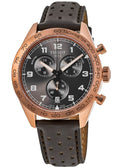 Tissot T Sport PRS 516 Chronograph Grey Dial Grey Leather Strap Watch for Men - T131.617.36.082.00