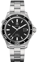 Tag Heuer Aquaracer Caliber 5 Automatic Black Dial Silver Steel Strap Watch for Men - WAK2110.BA0830
