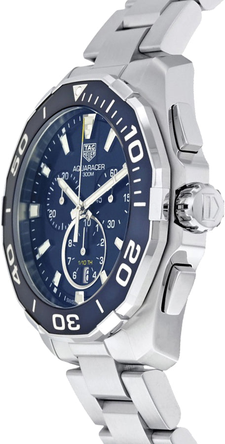 Tag Heuer Carrera Aquaracer Blue Dial Silver Steel Strap Watch for Men - CAY111B.BA0927