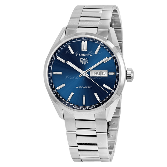 Tag Heuer Carrera Day Date Blue Dial Silver Steel Strap Watch for Women - WBN2012.BA0640