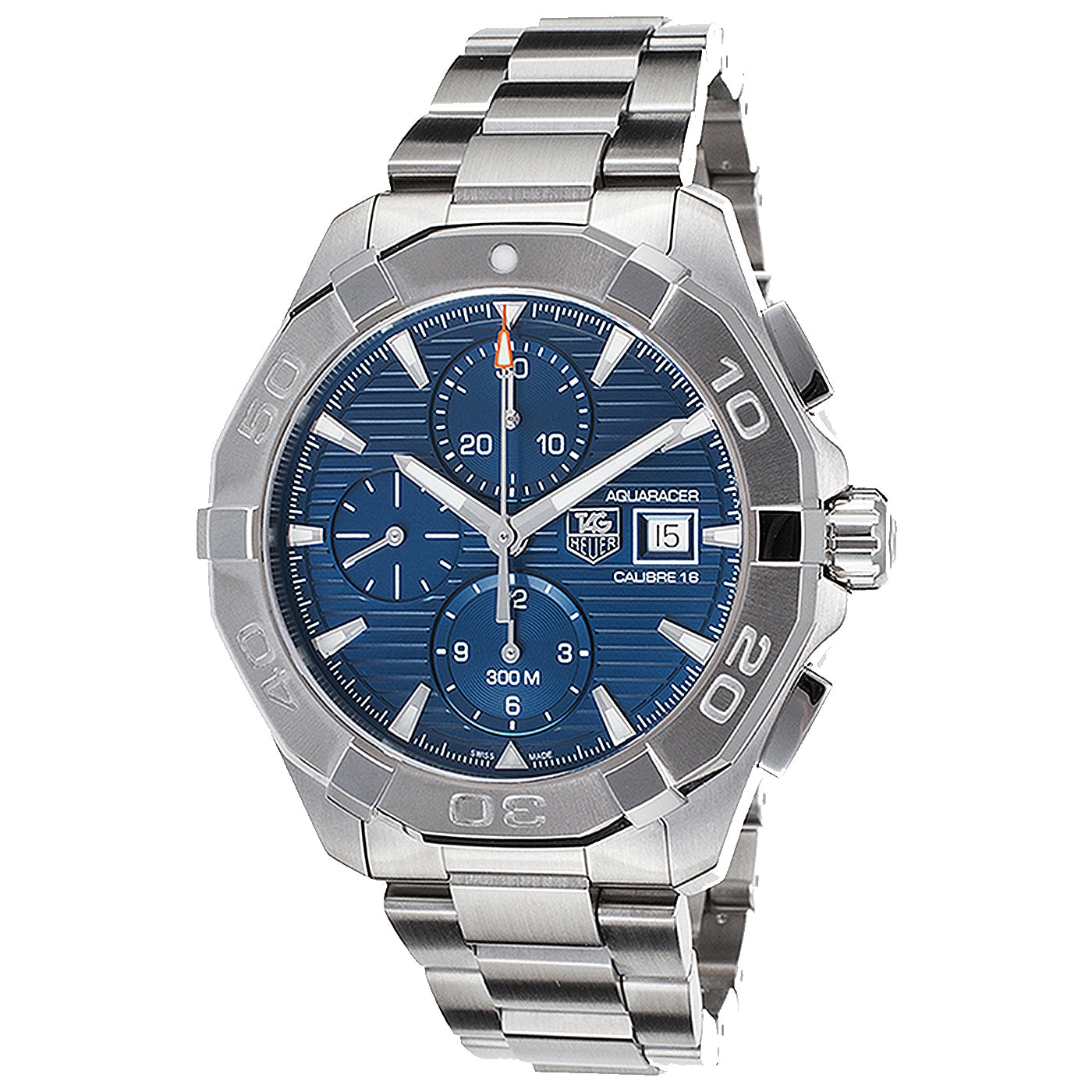 Tag Heuer Aquaracer Automatic Chronograph Blue Dial Silver Steel Strap Watch for Men - CAY2112.BA0927