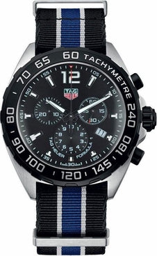 Tag Heuer Formula 1 Quartz Chronograph Black Dial Two Tone NATO Strap Watch for Men - CAZ1010.FC8197