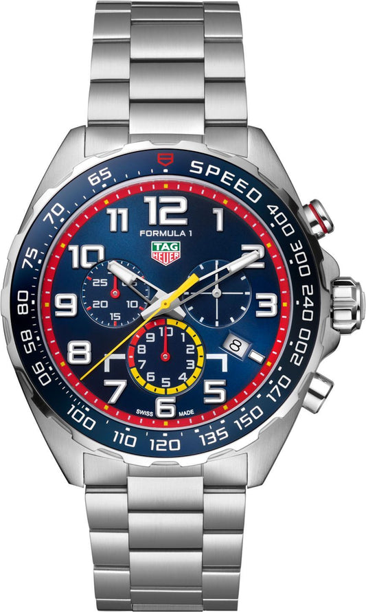 Tag Heuer Formula 1 x Red Bull Racing Chronograph Blue Dial Silver Steel Strap Watch for Men - CAZ101AL.BA0842