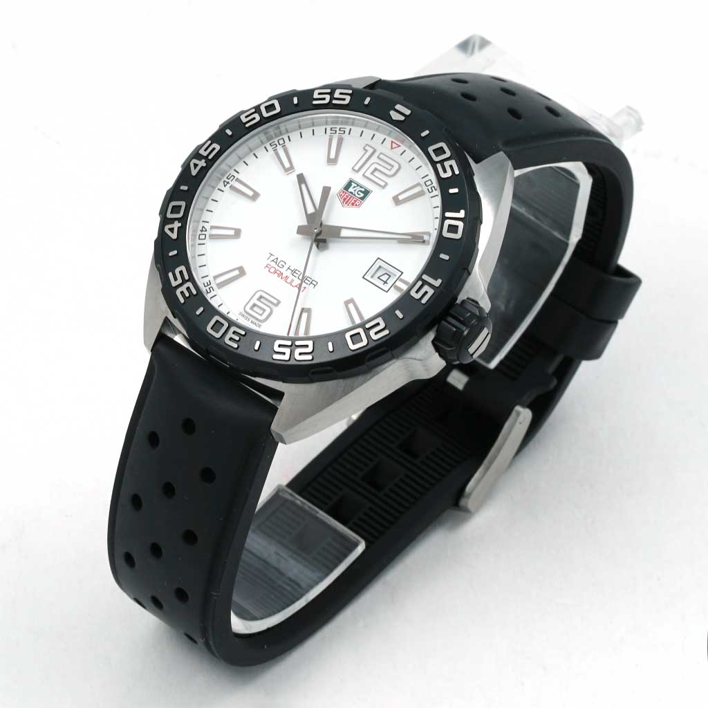 Tag Heuer Formula 1 Quartz White Dial Black Rubber Strap Watch for Men - WAZ1111.FT8023