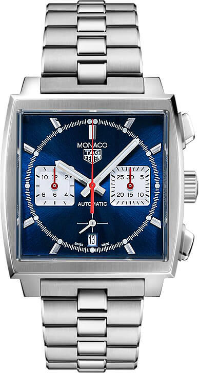 Tag Heuer Monaco Automatic Chronograph Blue Dial Silver Steel Strap Watch for Men - CBL2111.BA0644