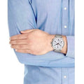 Tommy Hilfiger Jake Quartz White Dial Silver Mesh Bracelet Watch for Men - 1791233