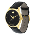 Movado 1881 Automatic Black Dial Black Leather Strap Watch For Men - 606875