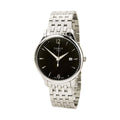 Tissot T Classic Tradition Thin Black Dial Silver Mesh Bracelet Watch For Men - T063.610.11.057.00
