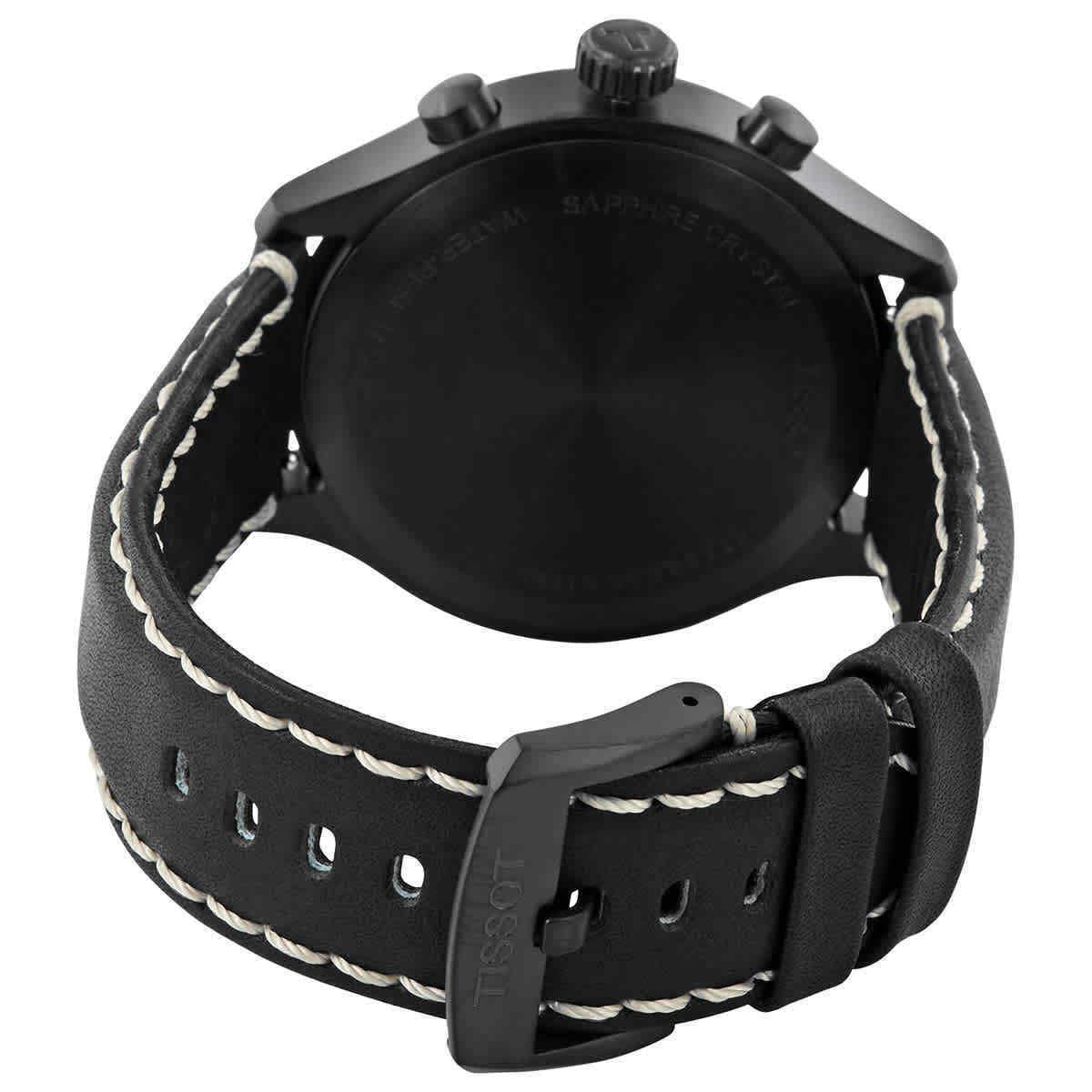 Tissot Chrono XL Vintage Chronograph Black Dial Black Leather Strap Watch For Men - T116.617.36.052.02