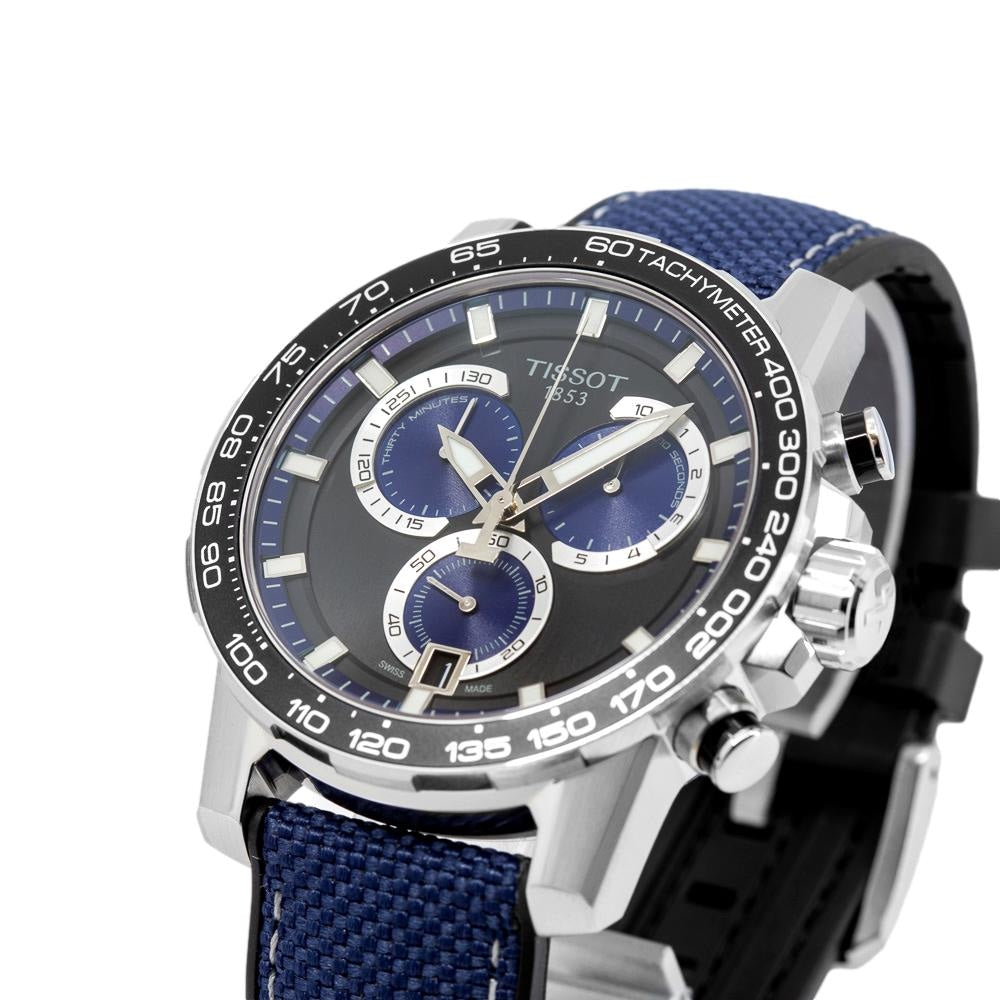 Tissot Supersport Chrono Black Dial Blue Nylon Strap Watch for Men - T125.617.17.051.03