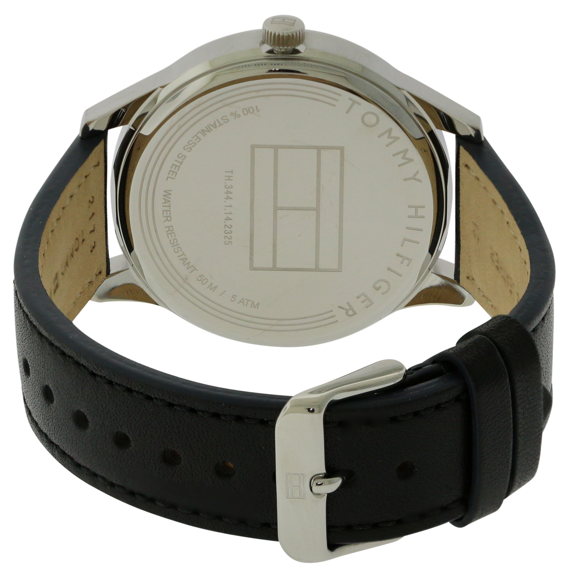 Tommy Hilfiger Damon Multifunction Black Dial Black Leather Strap Watch for Men - 1791417