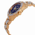Bulova Crystal Collection Blue Dial Gold Steel Strap Watch for Men - 98C128