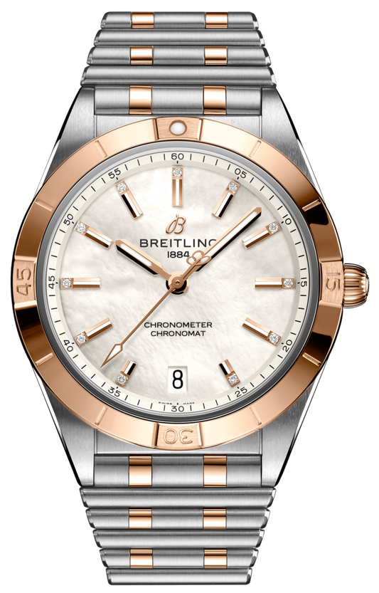 Breitling Chronomat 36 Mother of Pearl Dial Two Tone Steel Strap Watch for Women - U10380101A2U1