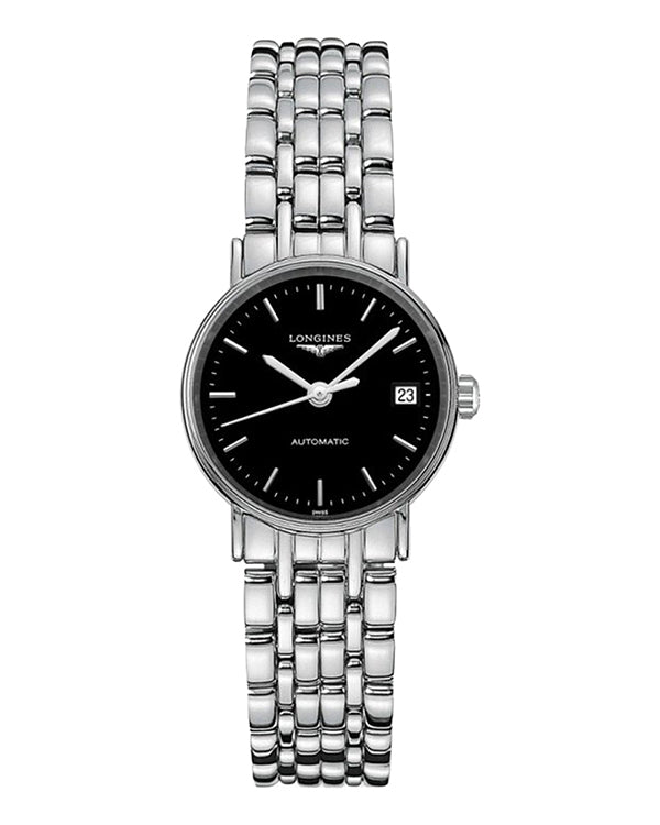 Longines Presence Automatic Black Dial Silver Steel Strap Watch for Women - L4.321.4.52.6