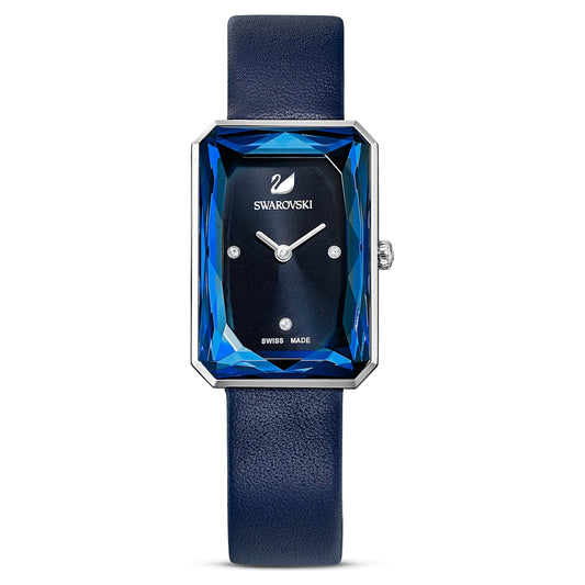 Swarovski Uptown Crystal Blue Dial Blue Leather Strap Watch for Women - 5547713