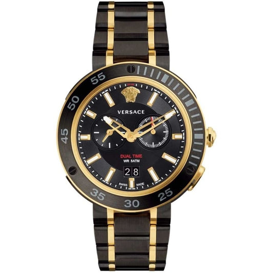 Versace V Extreme Pro Two Tone Dial Stainless Steel Strap Watch for Men - VCN040017