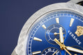 Versace Sport Tech Chronograph Blue Dial Silver Steel Strap Watch for Men - VELT00219