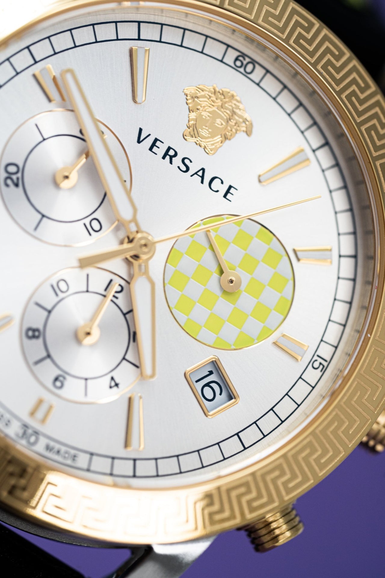 Versace Sports Tech Chronograph Silver Dial Black Rubber Strap Watch for Women - VELT00519