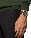 Versace V-Circle Quartz Black Dial Brown Leather Strap Watch for Men - VEBQ01619