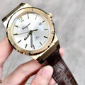 Salvatore Ferragamo F-80 Classic Silver Dial Brown Leather Strap Watch for Men - SFDT00419