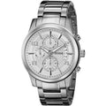 Guess Exec Quartz Silver Dial Silver Steel Strap Watch for Men - W0075G3