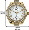 Guess Mini Prism Diamonds White Dial Gold Steel Strap Watch for Women - W15072L1