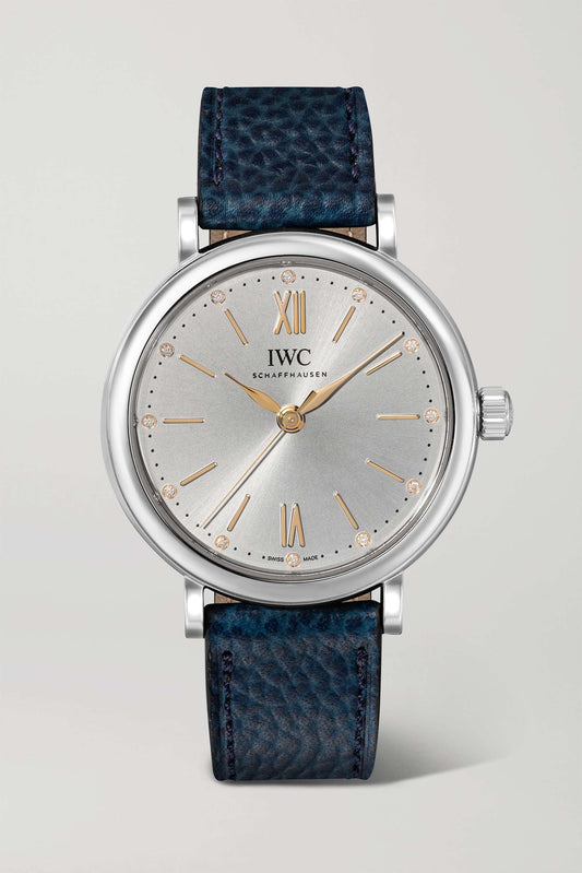 IWC Portofino Automatic Silver Dial Blue Leather Strap Watch for Women - IW357411