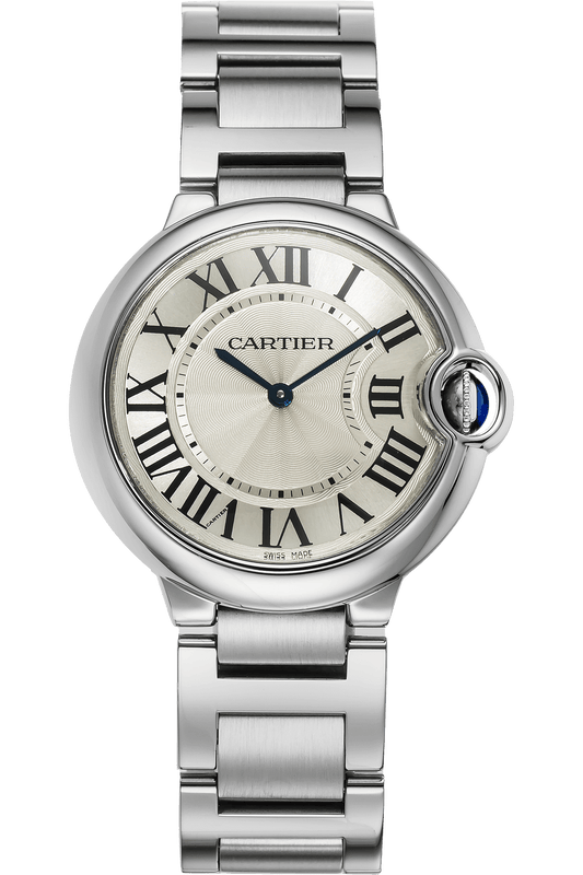 Cartier Ballon Bleu De Cartier Silver Dial Silver Steel Strap Watch for Women - W69011Z4