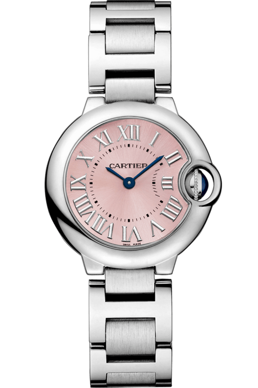 Cartier Ballon Bleu de Cartier Pink Dial Silver Steel Strap Watch for Women - W6920038