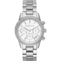 Michael Kors Ritz Silver Dial Silver Steel Strap Watch for Women - MK6428