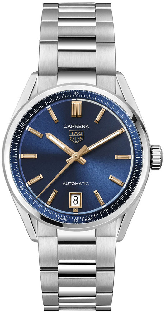 Tag Heuer Carrera Date Blue Dial Silver Steel Strap Watch for Women - WBN2311.BA0001