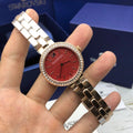 Swarovski Daytime Quartz Coral Dial Rose Gold Steel Strap Watch for Women - 5182250