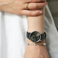 Calvin Klein Accent Black Dial Black Leather Strap Watch for Women - K2Y231C3