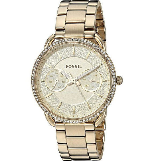 Fossil Tailor Gold Dial Gold Steel Strap Watch for Women - ES4263